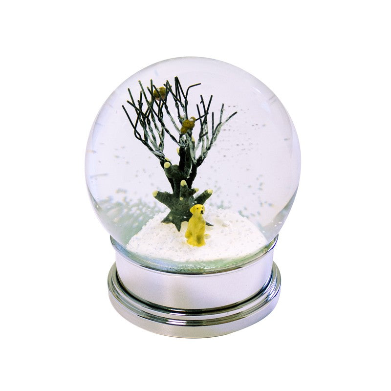 Snowglobe with Winter Scene & Golden Dog
