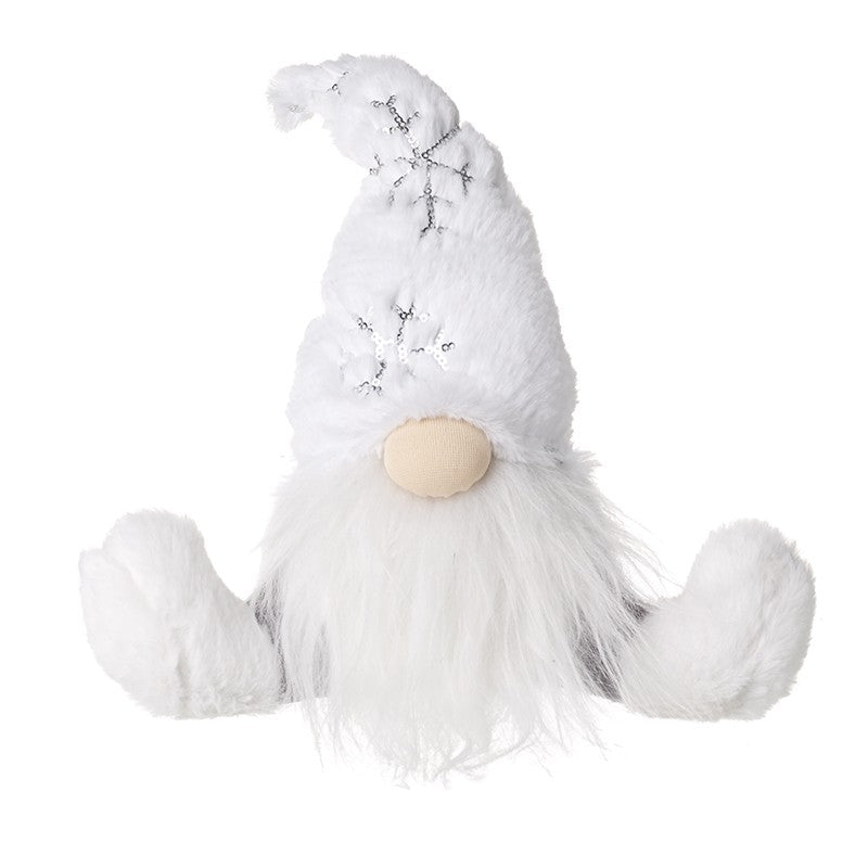 Sitting Gonk with White Snowflake Hat