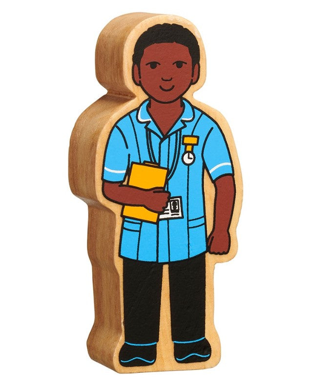 Wooden blue & black nurse toy