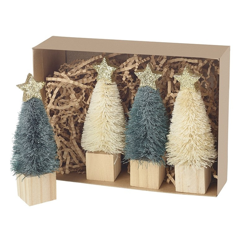 Bristle Tree Set On Wooden Bases