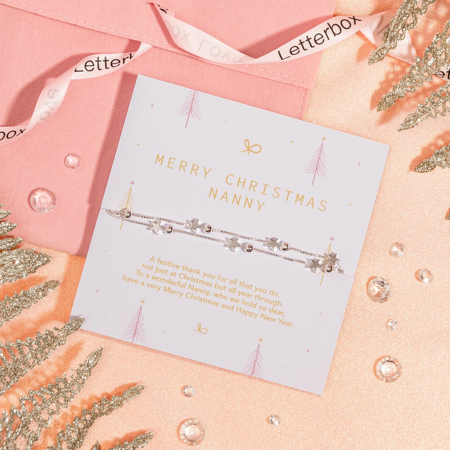 Nanny - Silver Stars Merry Christmas Bracelet