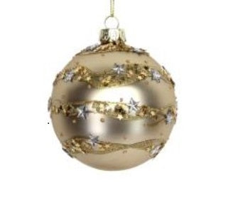 Matt Gold Ball with Star Bauble