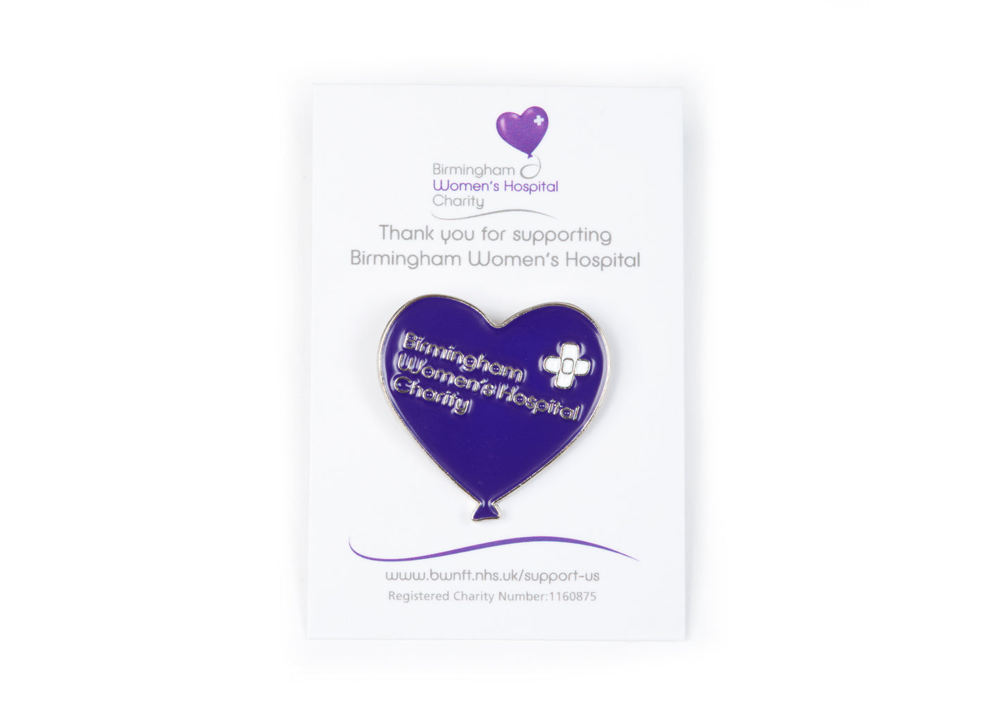 Birmingham Women's Hospital Purple Heart Pin Badge