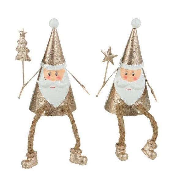 Metal Sitting Santa Dangly Legs