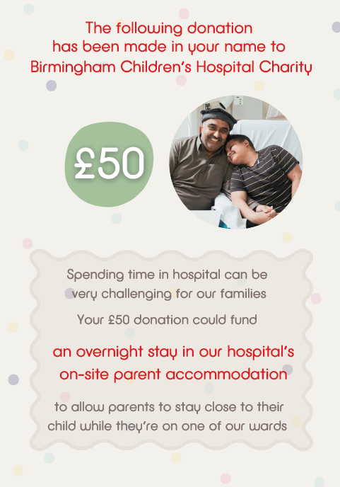 An overnight stay in our hospital's on-site parent accomodation