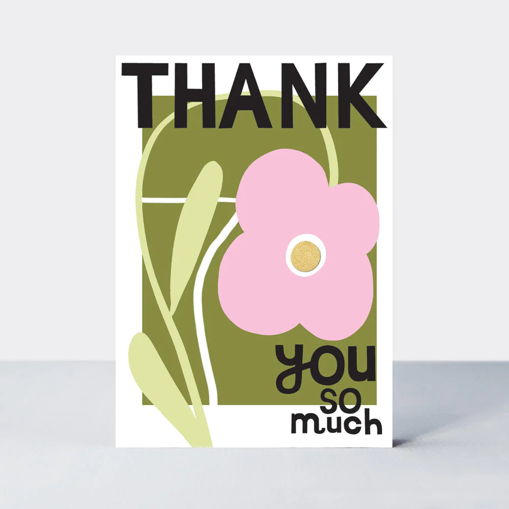 Thank You So Much Pink Flower Card