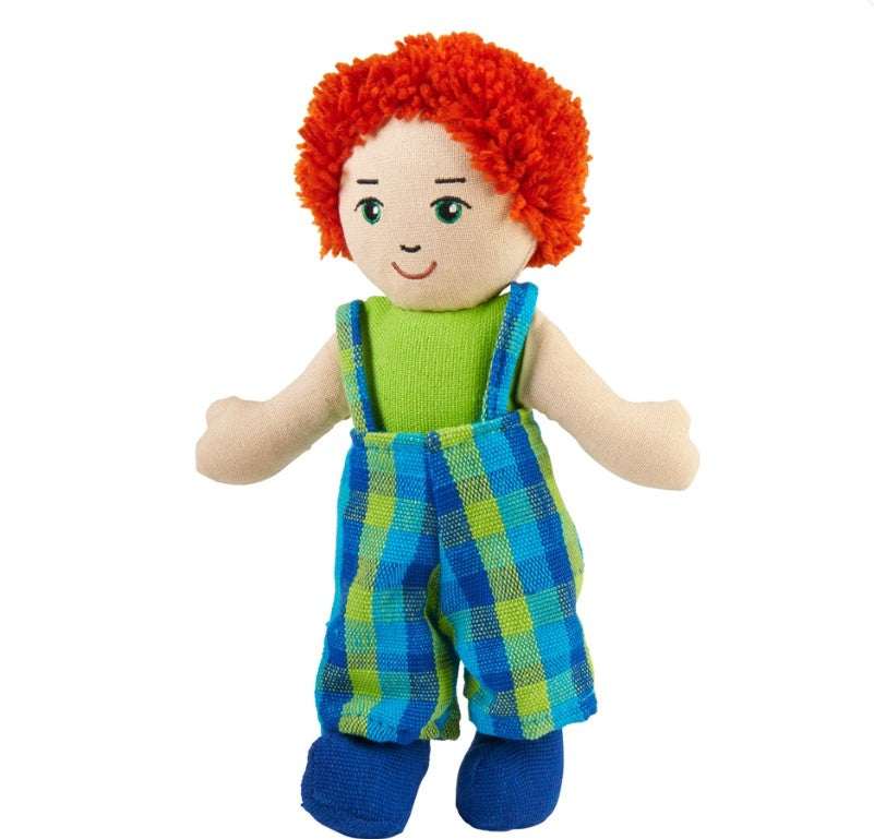 Boy rag doll - white skin red hair