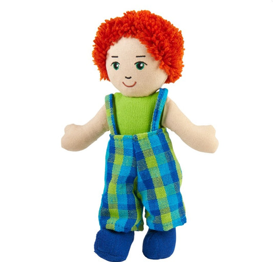 Boy rag doll - white skin red hair