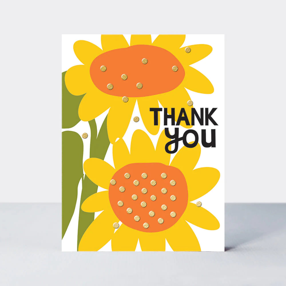 Pack of 10 Sunflower Thank You Cards