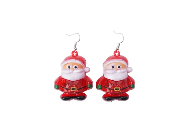 Flashing Father Christmas Earrings