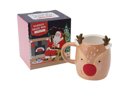 Joy To The World Novelty Reindeer Snack Mug