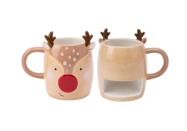 Joy To The World Novelty Reindeer Snack Mug