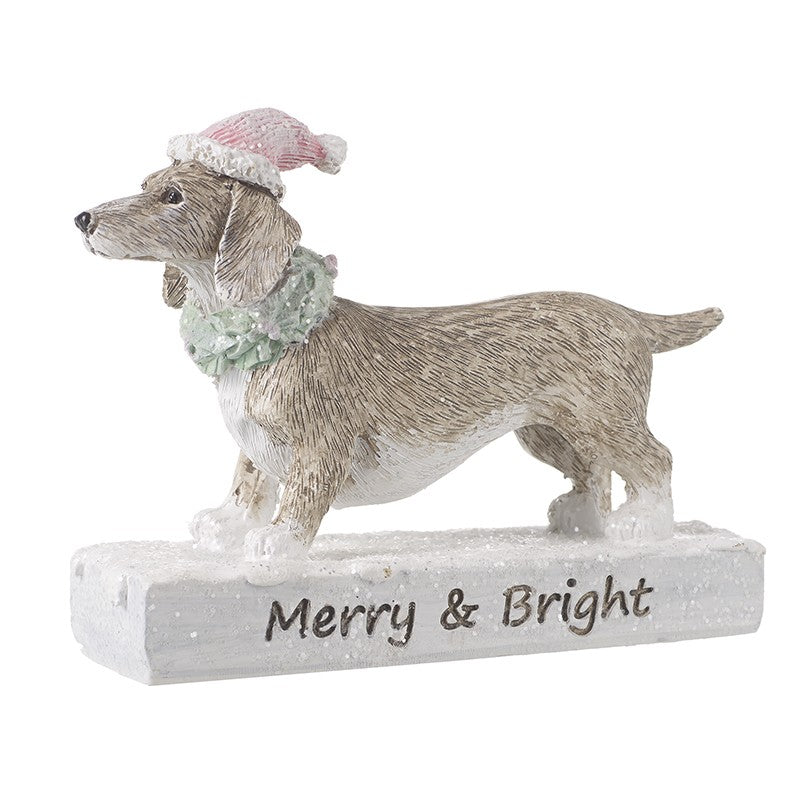 Merry & Bright Christmas Dog Decoration