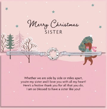 Merry Christmas Sister Bracelet – Pink Edition