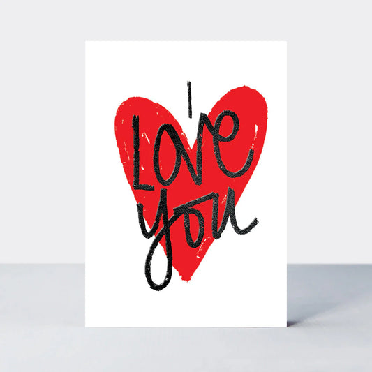 I Love You/Red Heart Valentine's Day Card