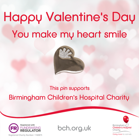 Heart Pin Badge *FREE VALENTINES CARD WHILST STOCKS LAST*