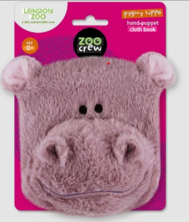Zoo Crew Hand-Puppet Cloth Book Pygmy Hippo