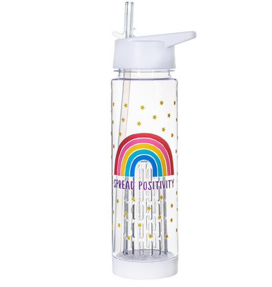 Spread Positivity Water Bottle with Straw & Infuser