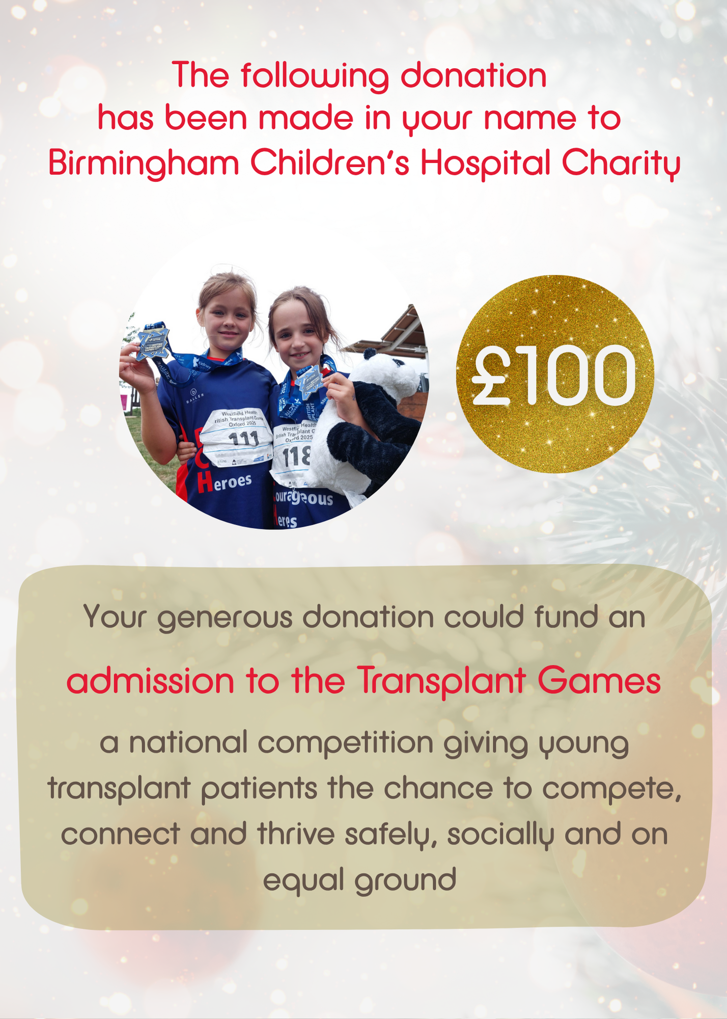 Admission to the Transplant Games