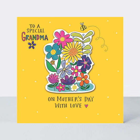 Special Grandma Flowers and Bee -  Mother's Day Card