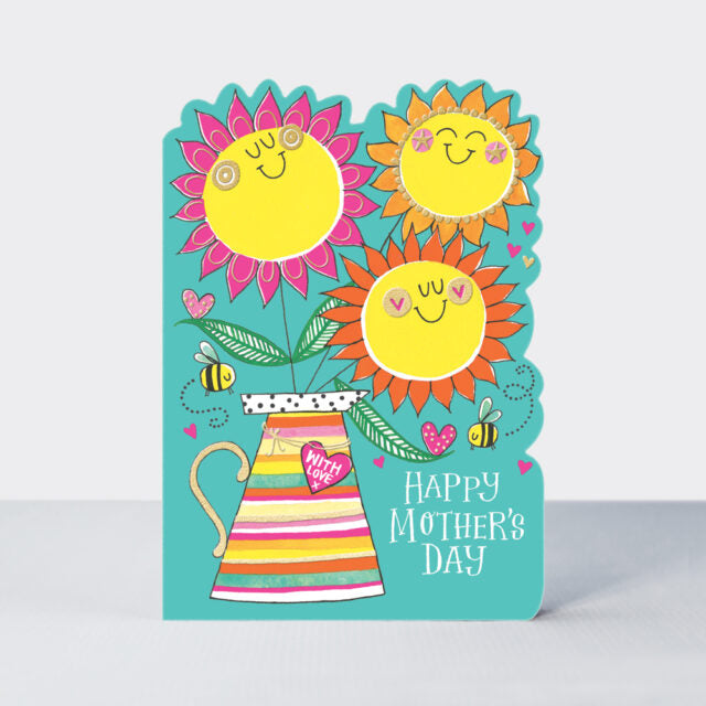 Smiley Flowers and Bee - Mother's Day Card