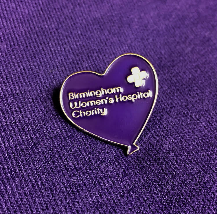 Birmingham Women's Hospital Purple Heart Pin Badge