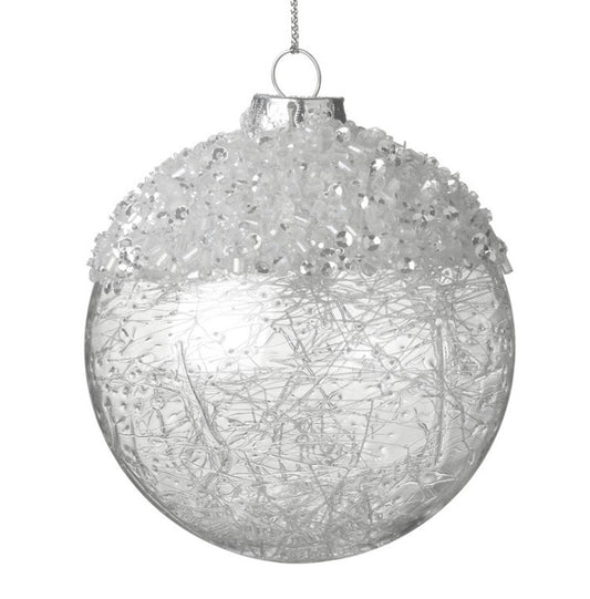 Hanging Glass Bauble With Decoration