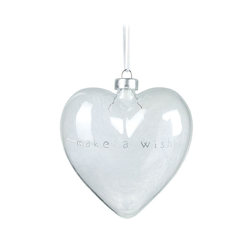 Hanging Glass Make A Wish Heart