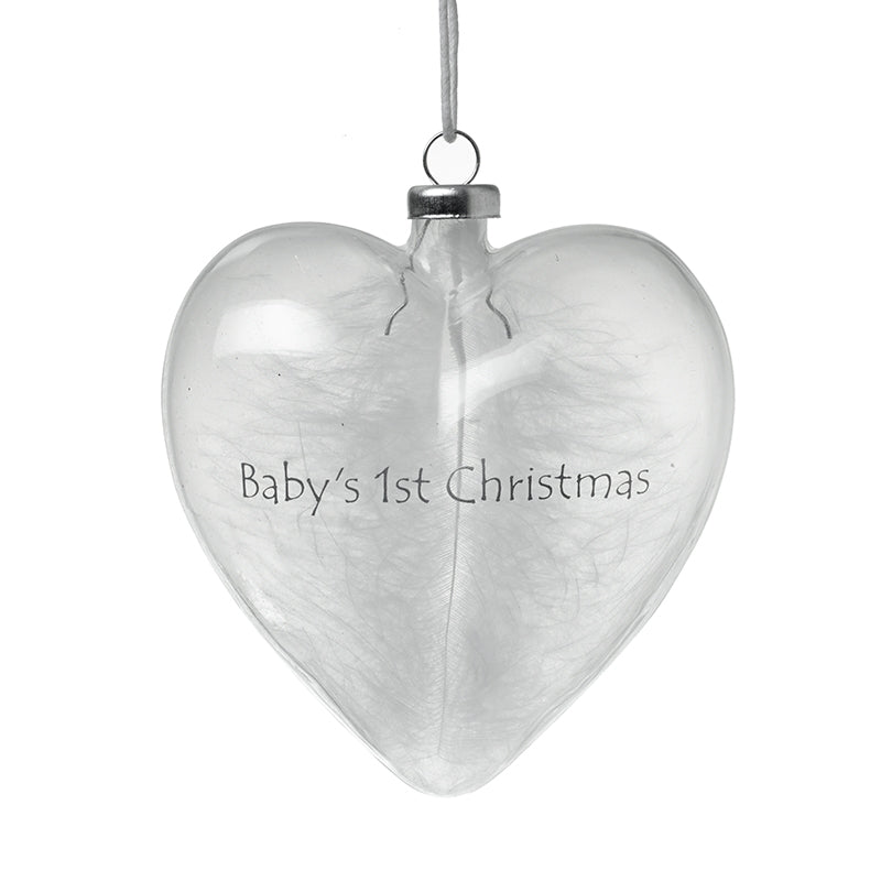 Hanging Glass Baby 1st Christmas Heart