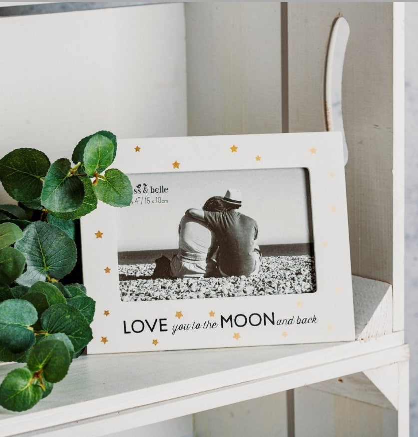 Sass and Belle Love You to the Moon & Back Golden Stars Photo Frame