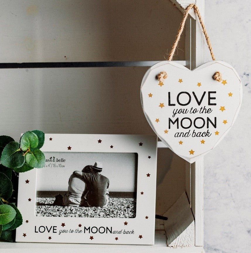 Sass and Belle Love You to the Moon & Back Golden Stars Photo Frame
