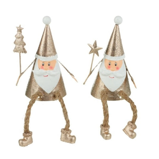 Metal Sitting Santa Dangly Legs
